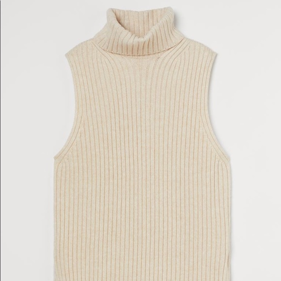 cream turtleneck sweater vest by h&m - size XL - Picture 5 of 5